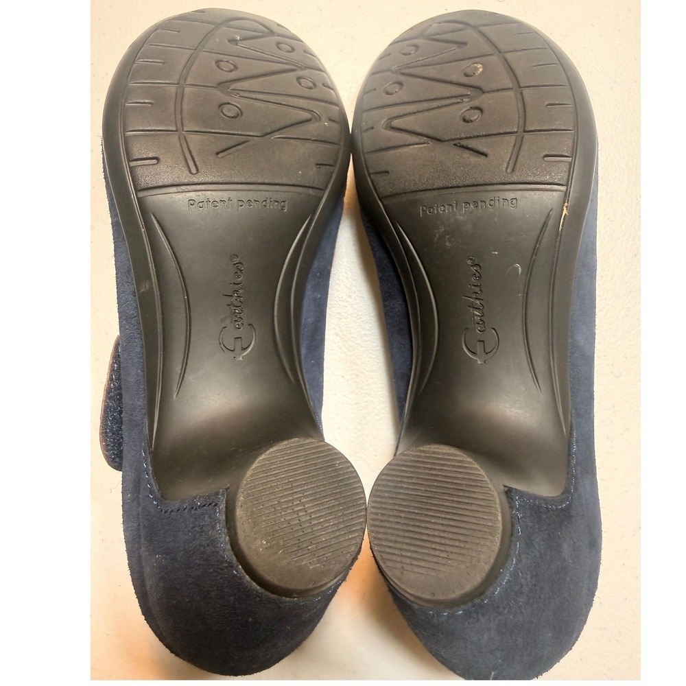 Earthies Navy Suede Mary Jane Comfort Heels Women's Size 7.5 - Picture 8 of 14